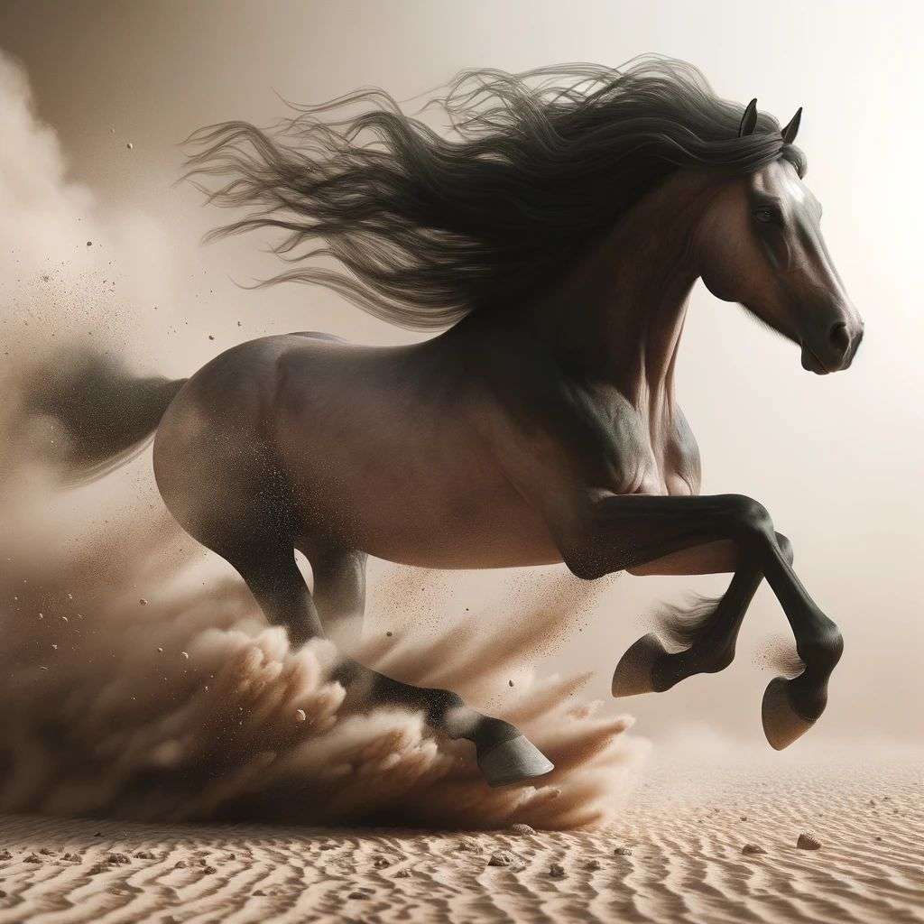 a horse, digital art, faux-3D style